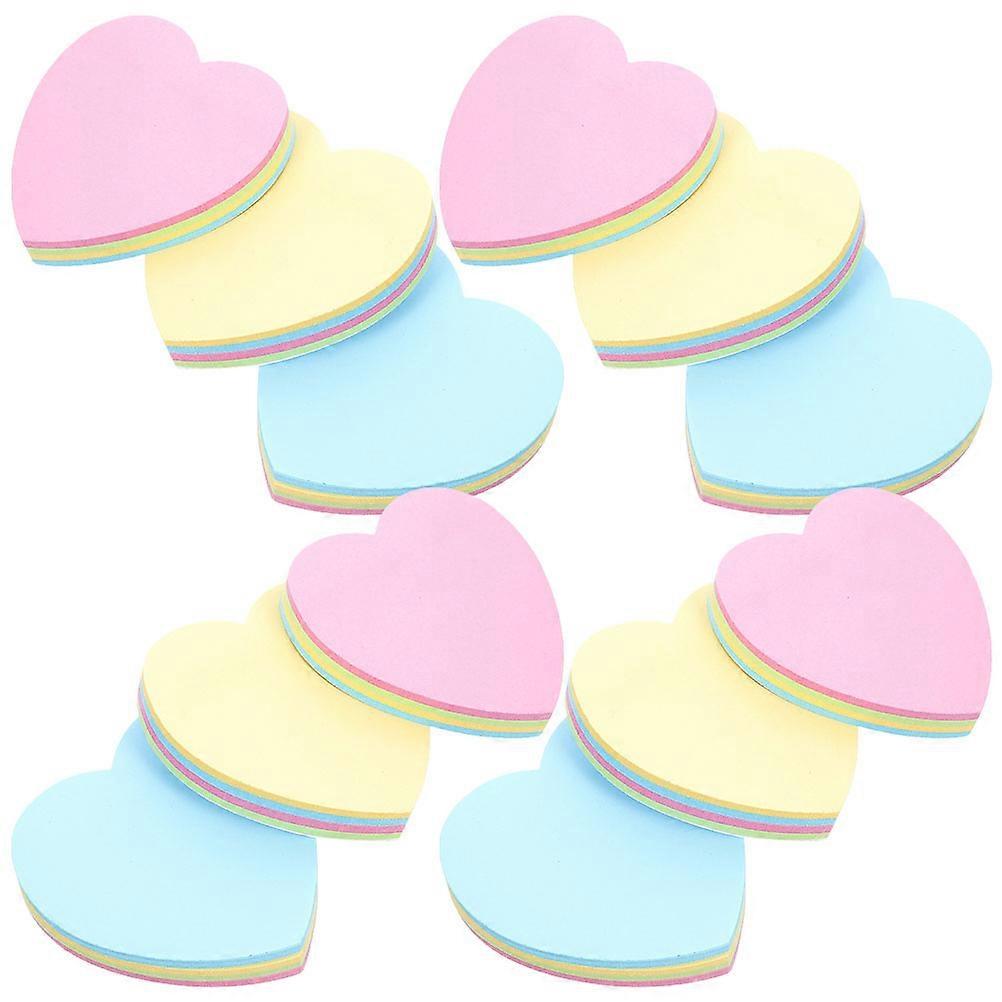 Assorted Color Note Sticker Heart Shaped Memo Pads for Decoration 24Pcs