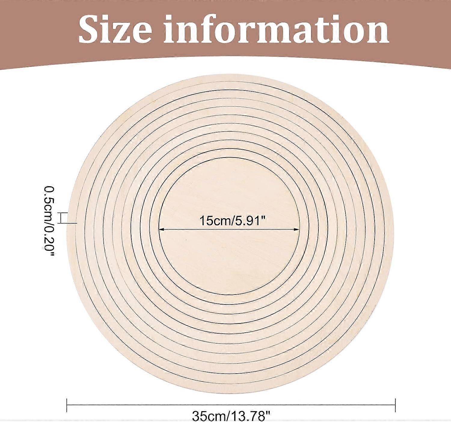 11Pcs Round Pottery Tools Wooden Concentric Geometric Figure Rail Set for DIY Ceramic Cutting and Printing Blank Modeling Mud