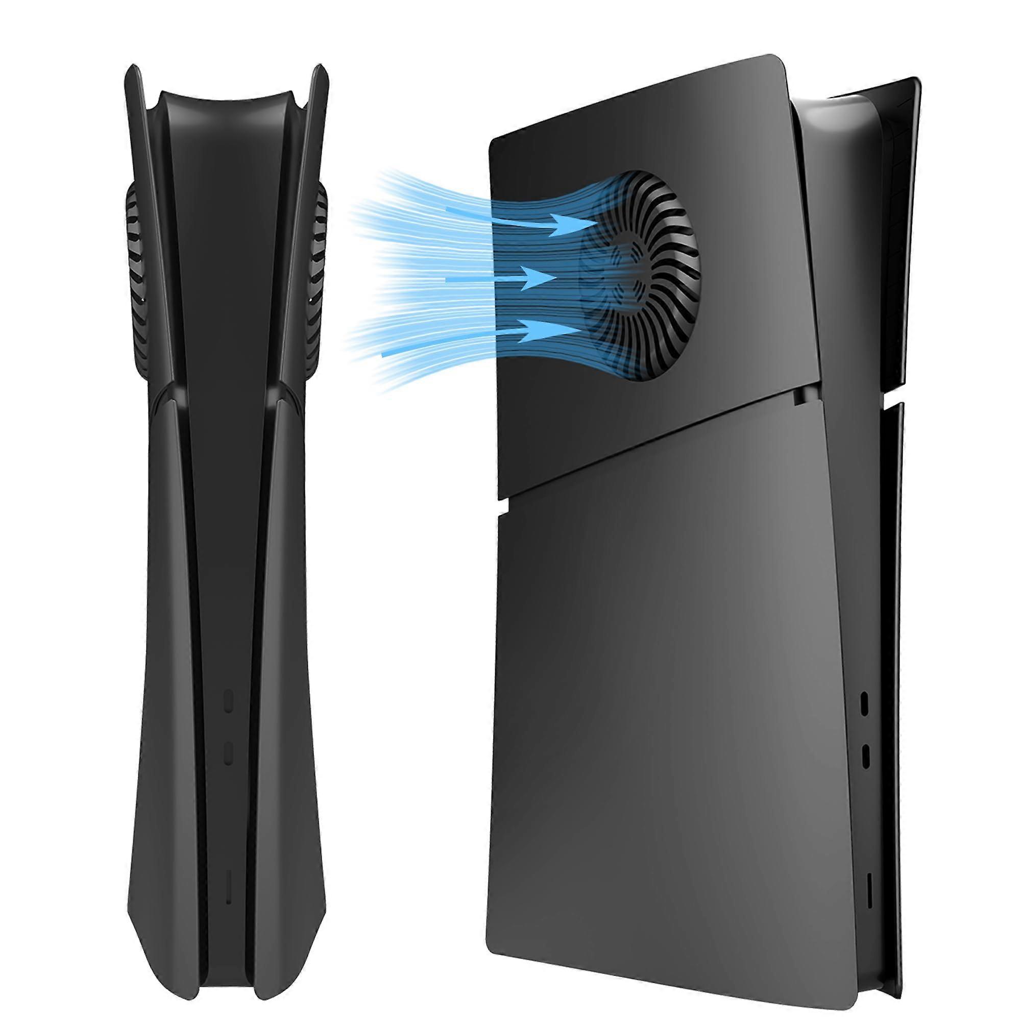 Faceplate For P5 Slim Digital Edition With Cooling Vent Dust Filter ABS Black Replacement Console Cover