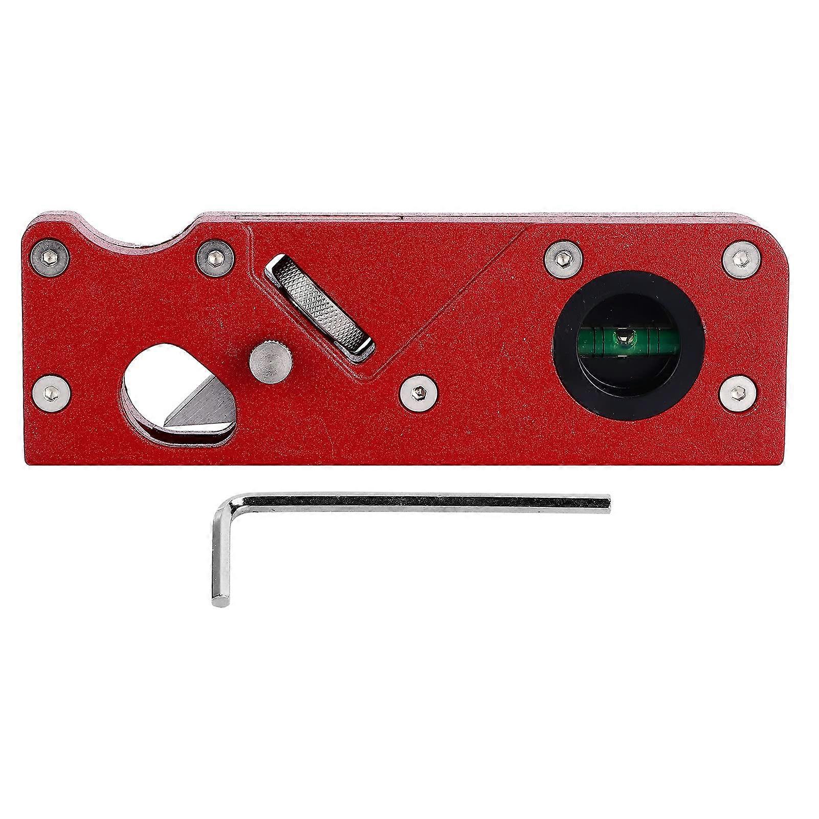 Woodworking Hand Planer with Dual Bubble Level, Adjustable Chamfering Edge Trimming, Red