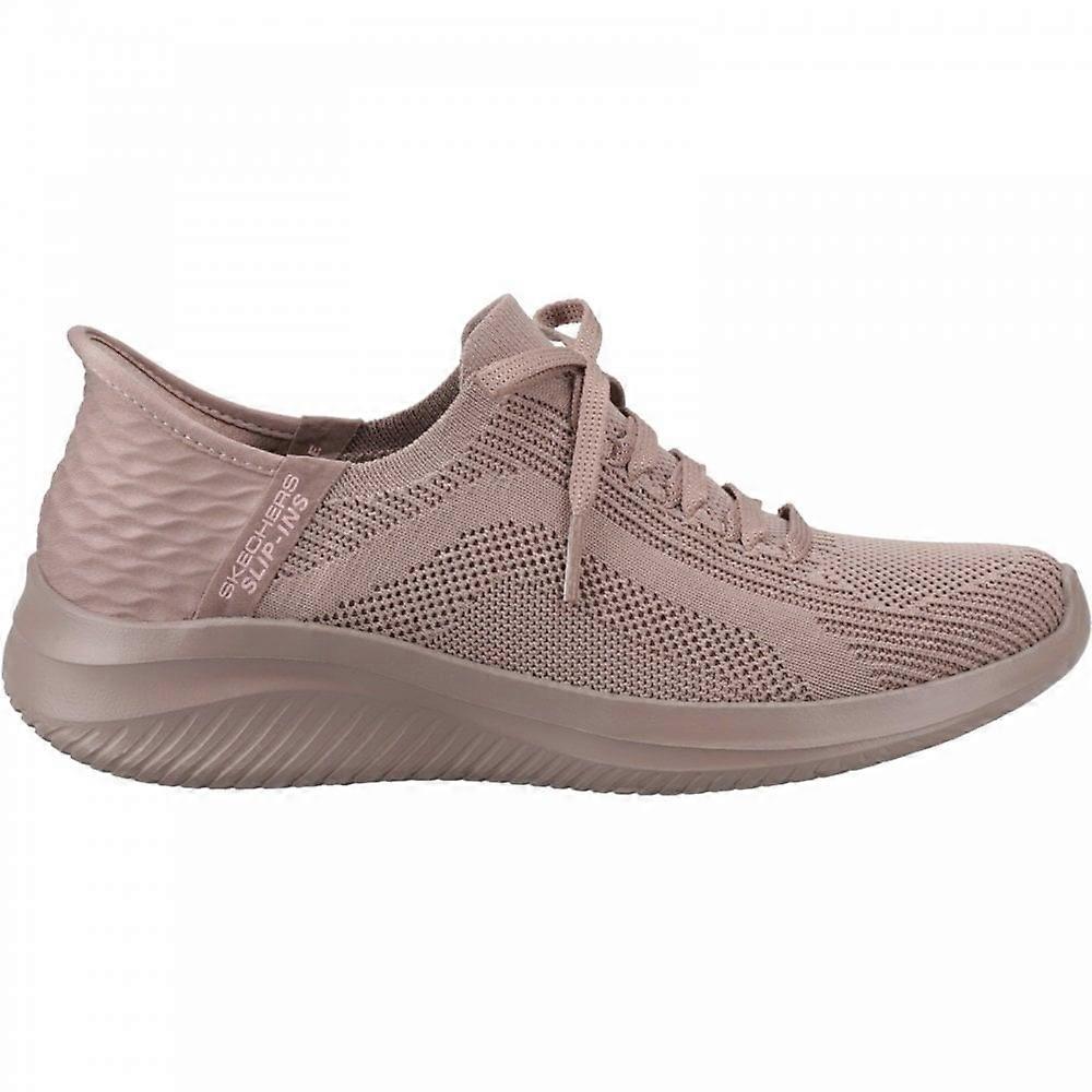 Women's Skechers Ultra Flex 3.0 Pure Color | Dark Taupe | Womens No Tie Laces Slip On Trainers