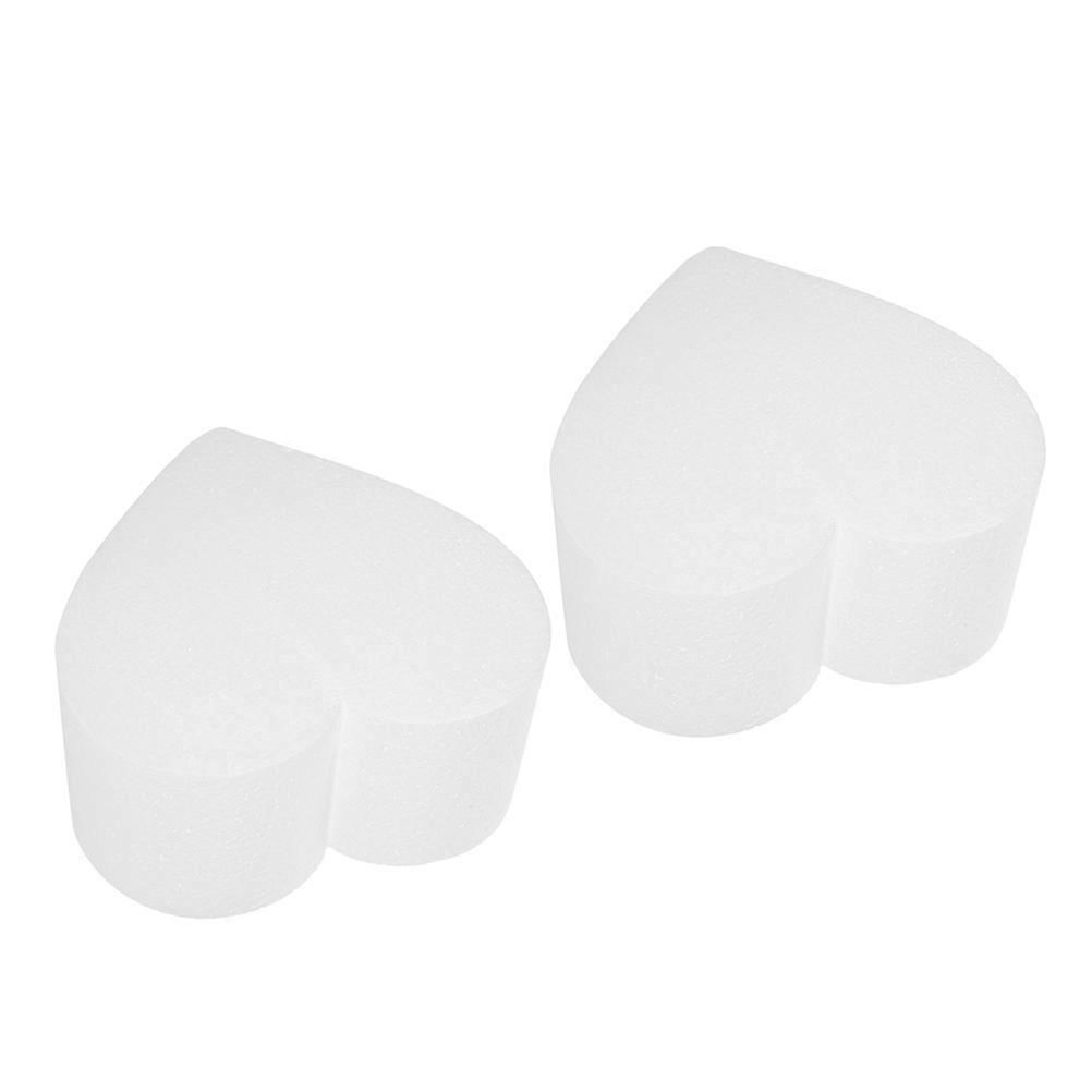 Egg Cake Mold White Foam Heart Shaped Cake Dummy for Decorating 2Pcs