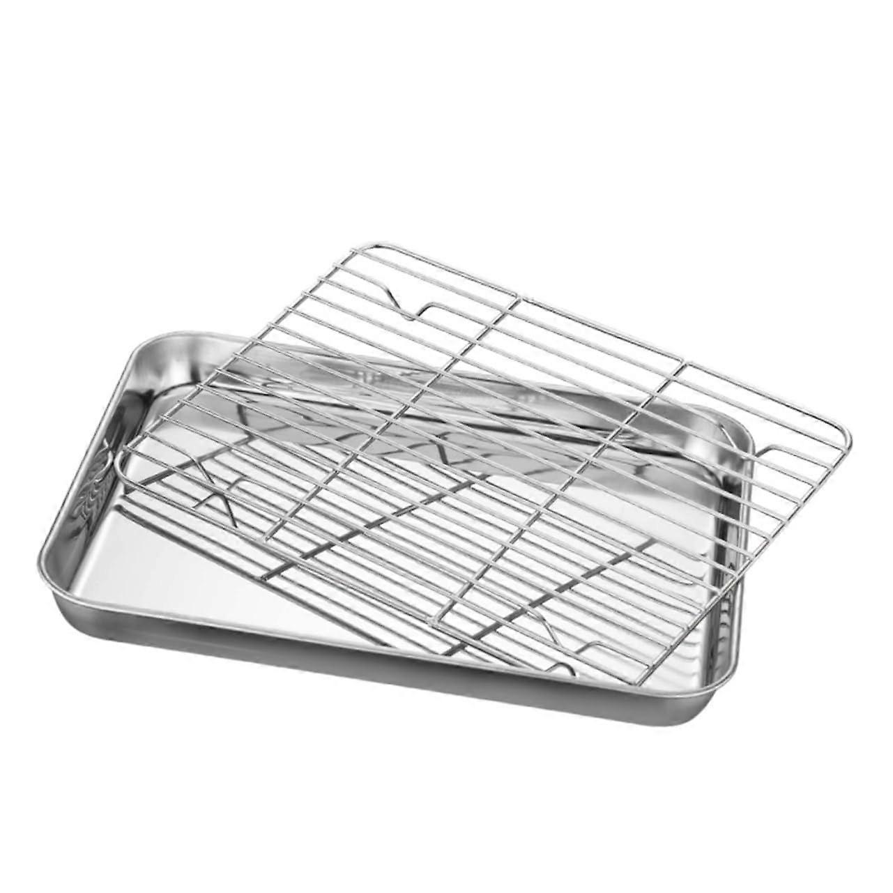 Stainless Steel BBQ Grill Plate with Ventilated Rack, MultiFunctional Tea Tray, Rustproof Design