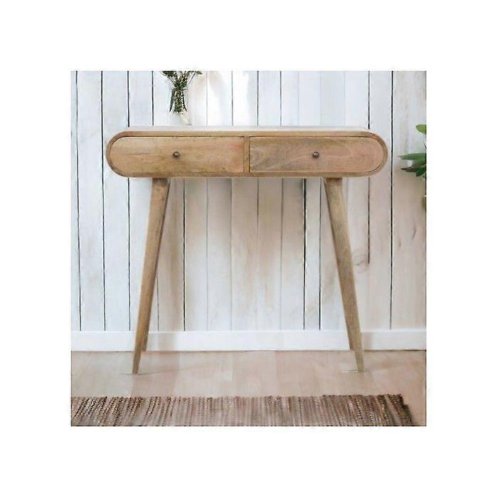 Solid Wood London Console Table, 2 Drawers, Beige