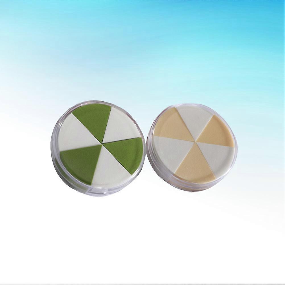 Powder Puff Triangular Makeup Puff for Women 2Pcs Assorted Color Use