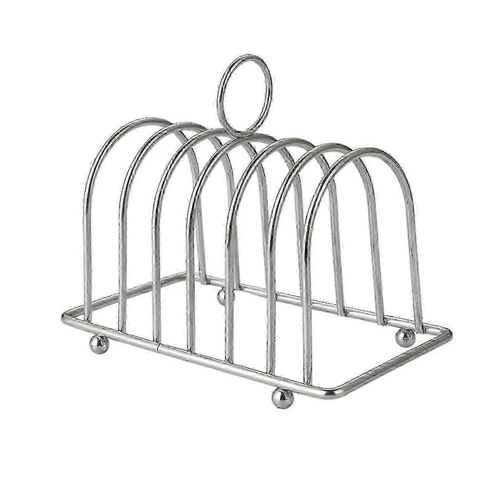 2026 Toast Storage Rack - 6-Slice Wire Grid & Portable Handle