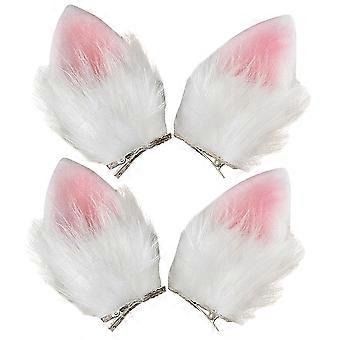 Pinza para el pelo con orejas de conejo para mujer, 1 par, accesorios de tela para el pelo con orejas de conejo