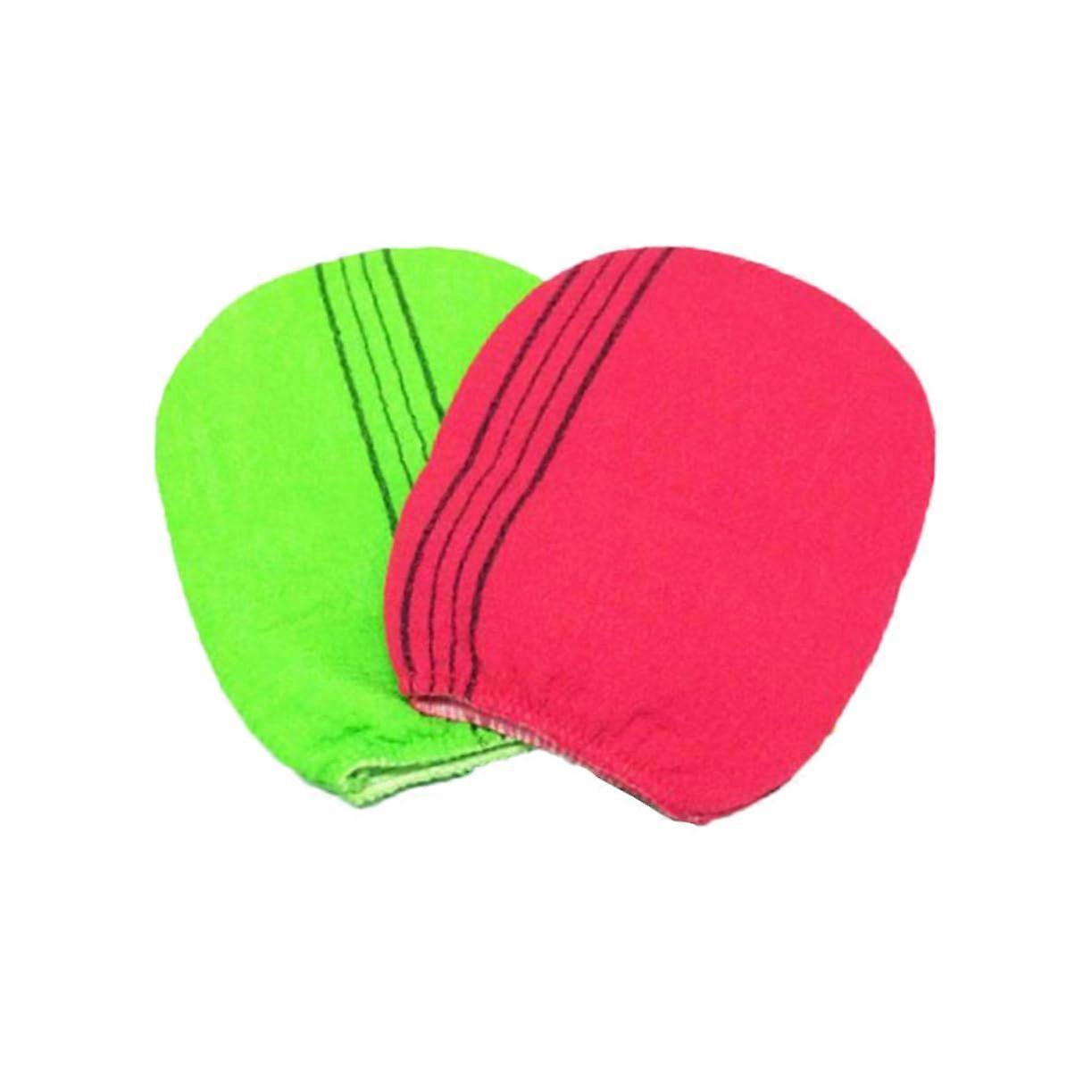 Exfoliating Bath Gloves 2pcs Set for Sensitive Skin with Deep Cleaning Texture and QuickDrying Design