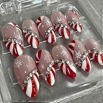 Gothic Horror Press On Nails Long Stiletto Handmade False Nails Reusable Custom Fit 10Pcs