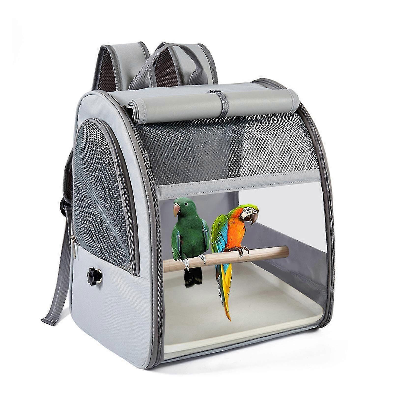 Regulable Shoulder Strap Bird Cage Backpacks With Side Access Door For Interactively Pet Care Multicolor