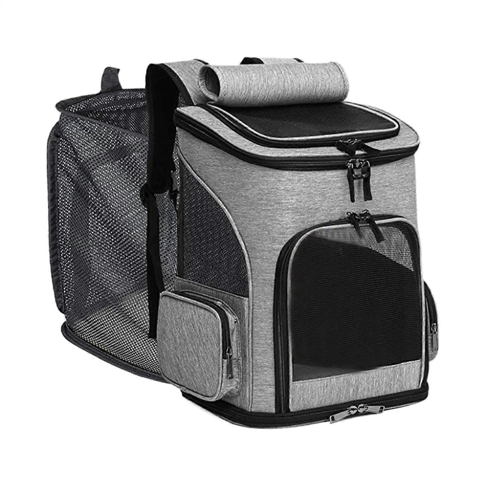 Expandable Foldable Cat Carrier Backpack with Breathable Design for Travel and Airline Approved