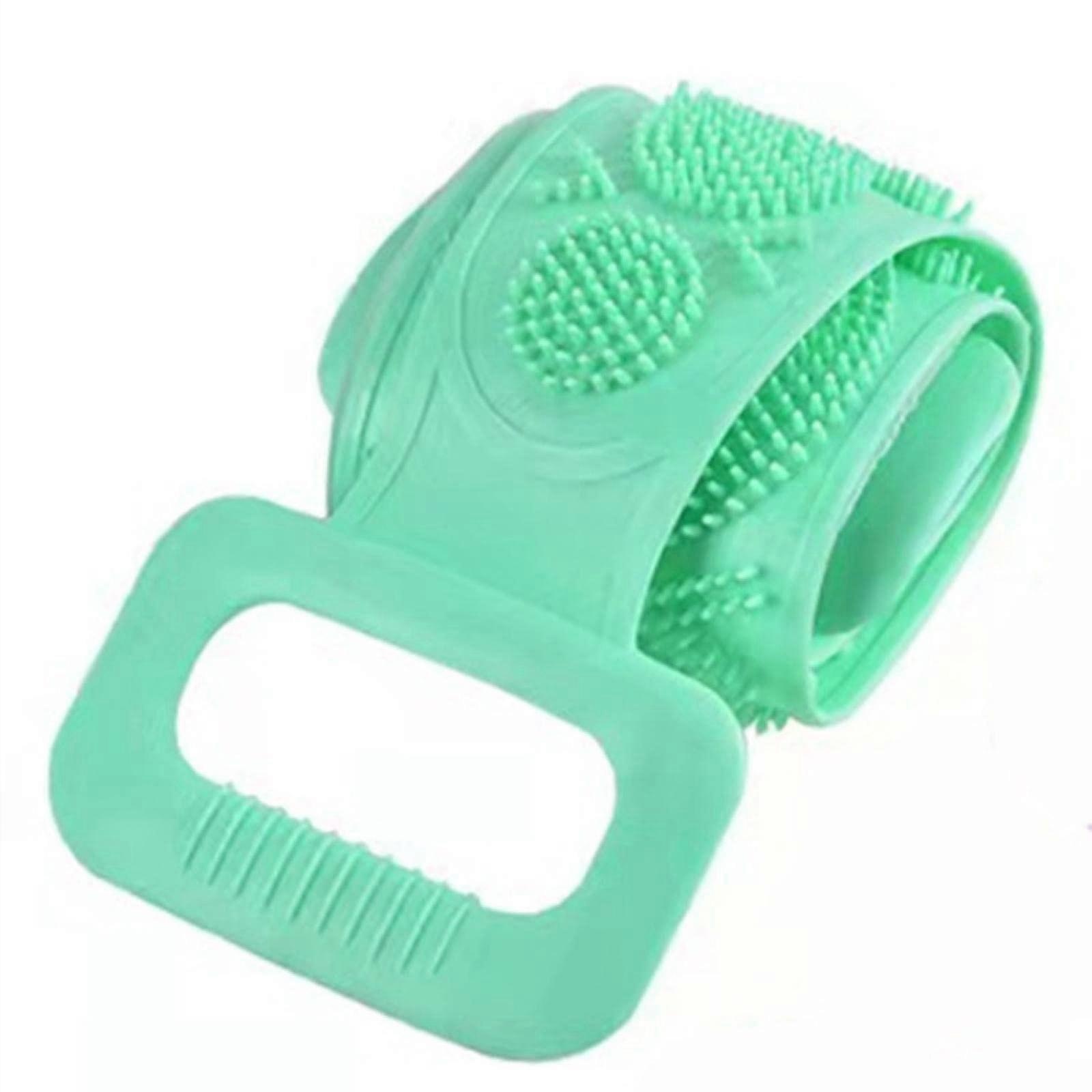 2Pack Silicone Bath Brush Long Handle Back Scrubber DualSided Exfoliation 70cm Mint Green