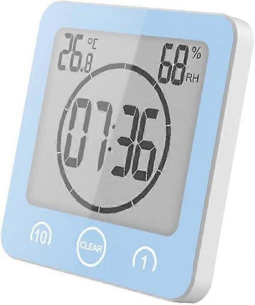 Electronic Timer with Large Screen Temperature and Humidity Display Wall Mountable Desktop Suction Cup Installation Kitchen Clock