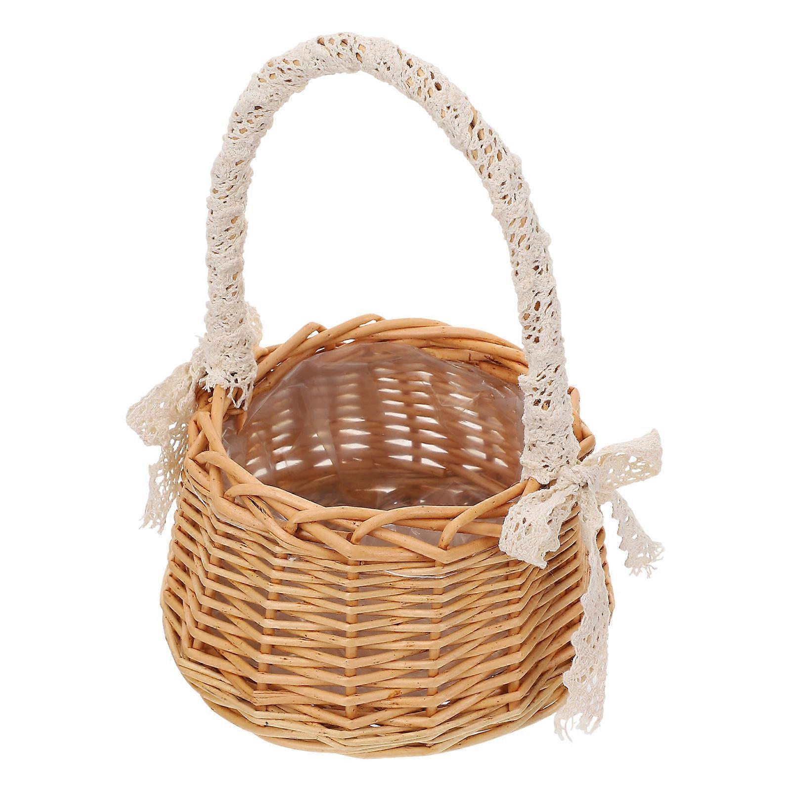 Handmade Flower Basket Rattan Storage Basket for Storage Use
