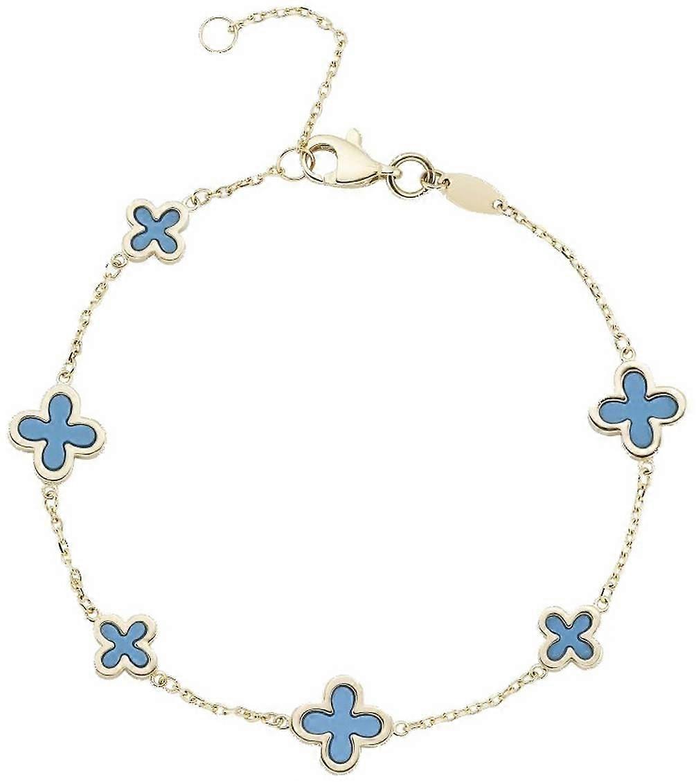 Mark Milton Six Flowers Bracelet - Yellow Gold/Blue