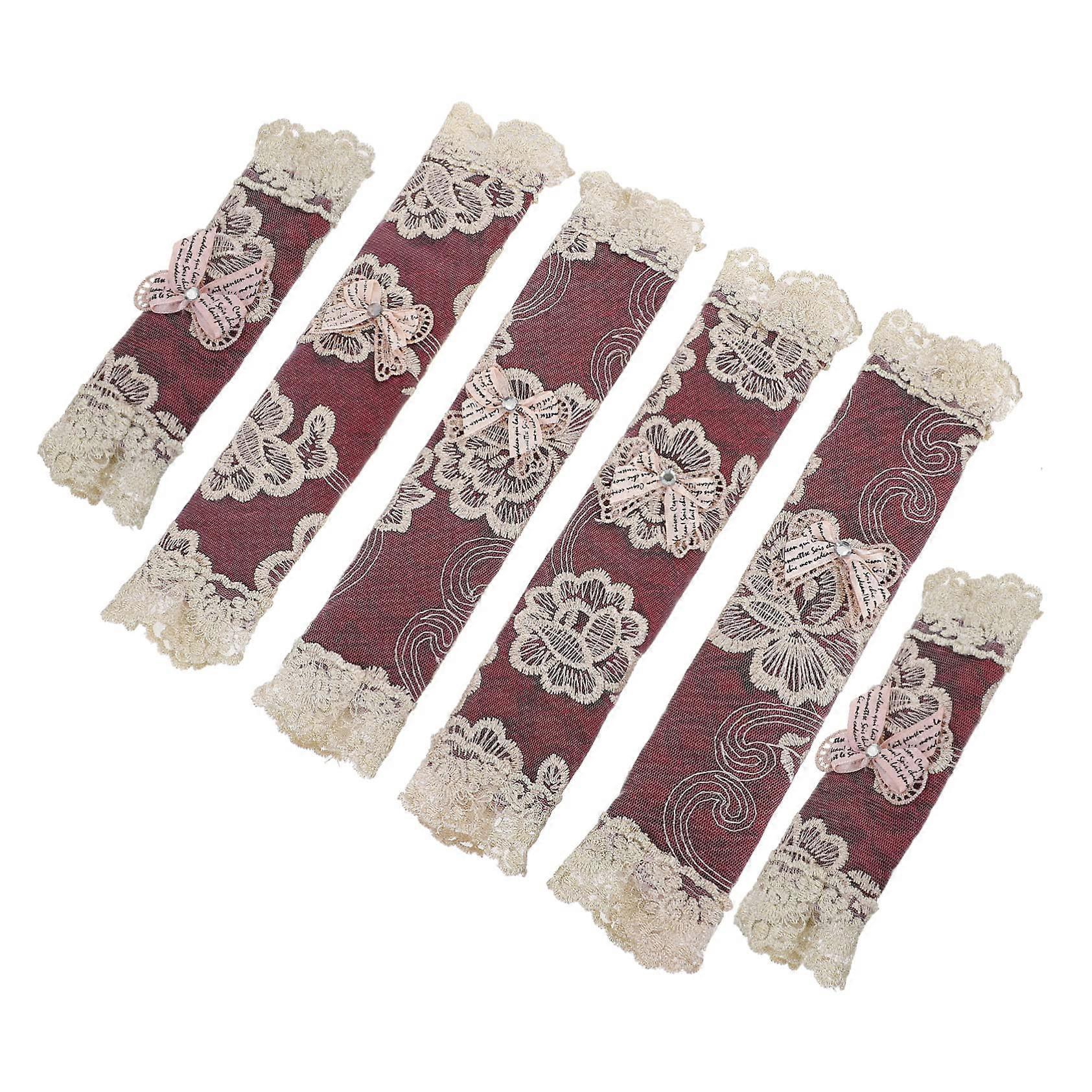 6pcs Lace Refrigerator Handle Covers Set, Washable Appliance Handle Protectors for Kitchen Use