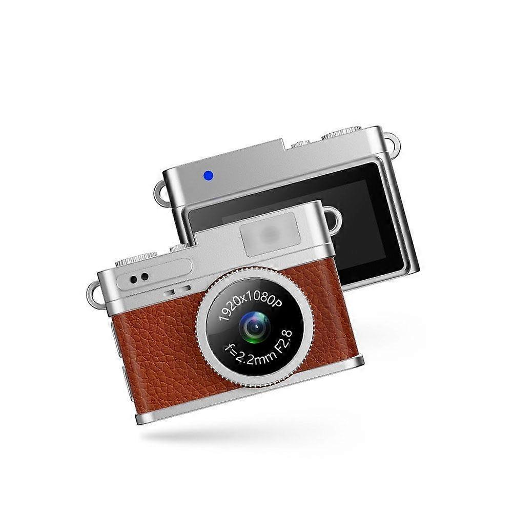 Retro Mini Digital Camera HD Pocket Photography Keychain Compact ShakeReduction Brown