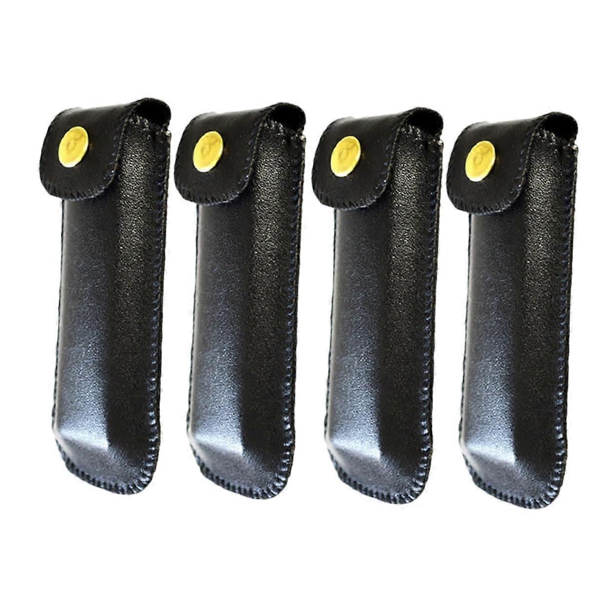 4pcs PU Leather Harmonica Case Set Durable Shockproof Storage Pouch for Harmonicas