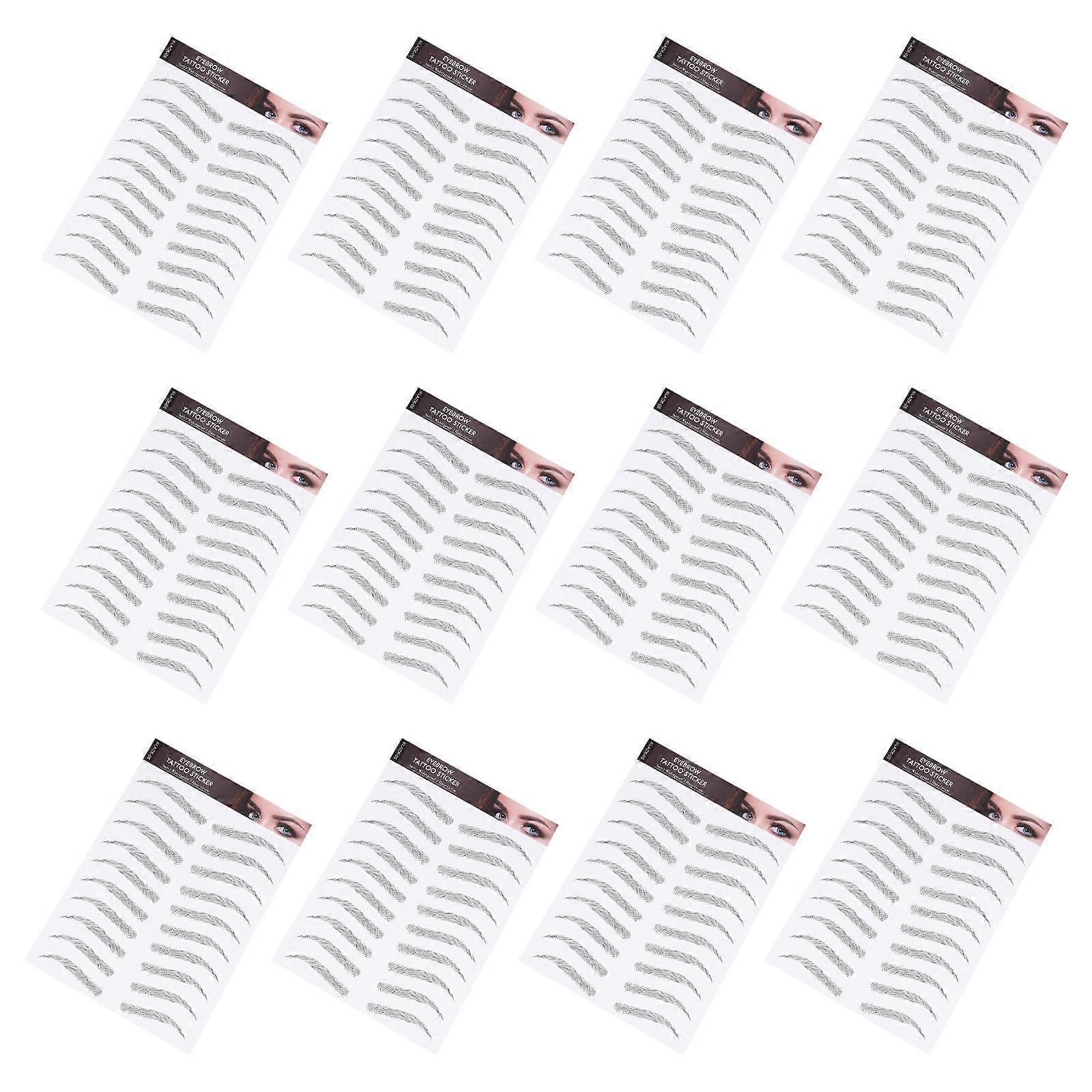 36 Sheets Eyebrow Tattoos Stickers for Waterproof and Realistic Brows