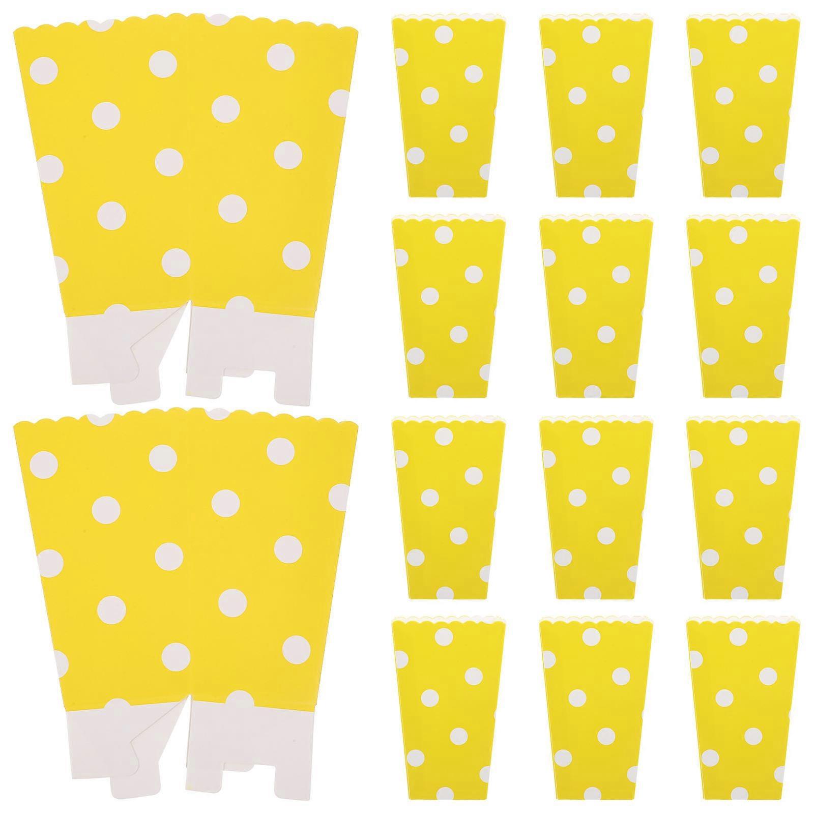 Yellow Popcorn Boxes for Party Use with 24Pcs Paper Snack Containers