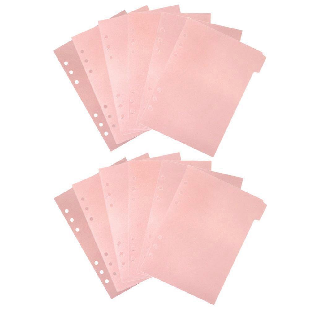 Colored Binder Tabs Pink PP for Separating 12Pcs Binder Dividers