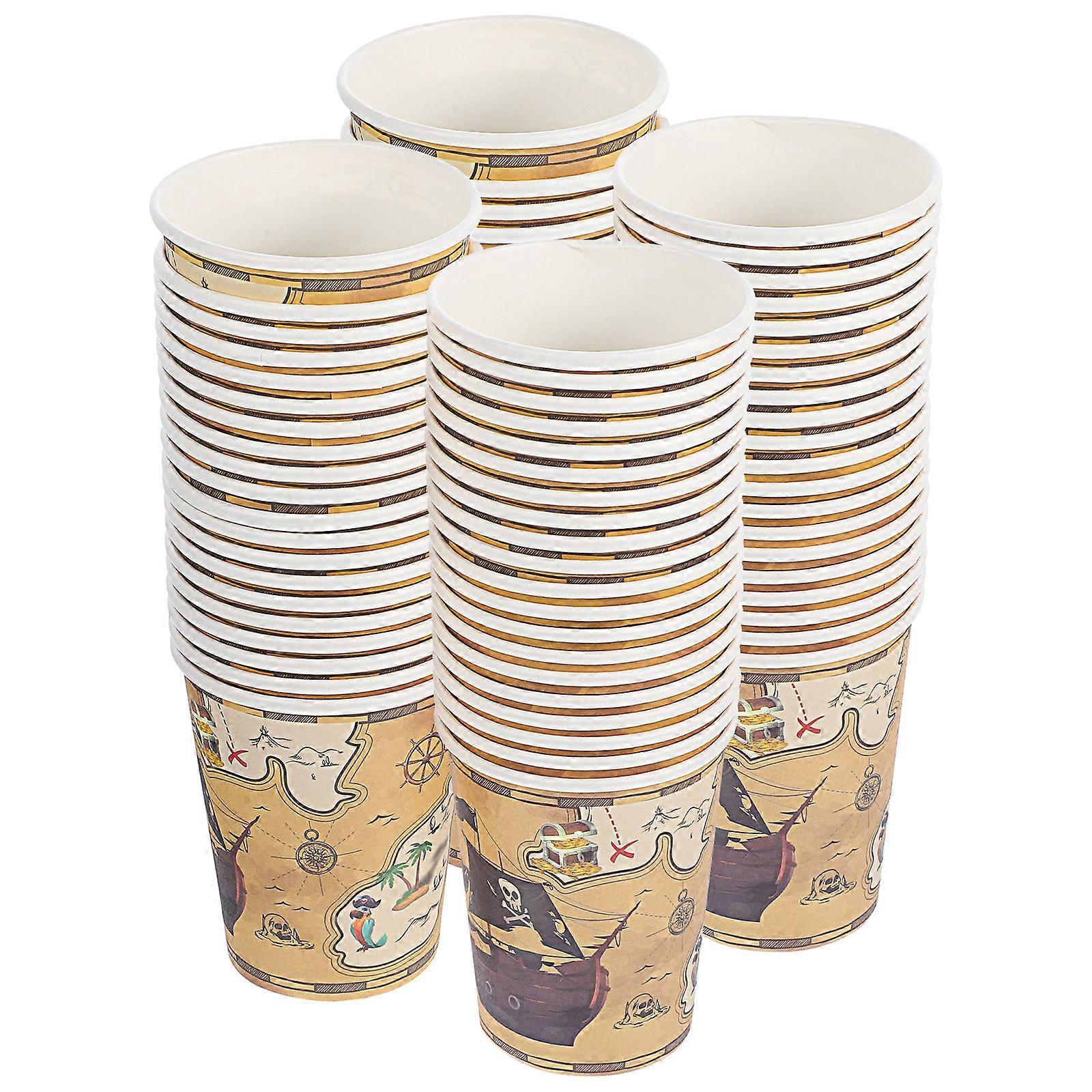 Practical Pirate Themed Drinking Cups for Daily Use 80Pcs Paper Cups