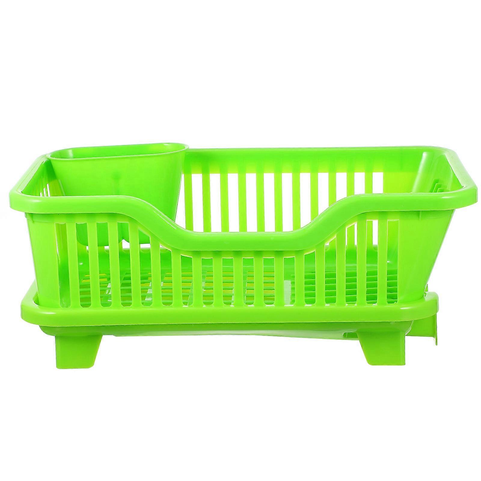 Tableware Drying Rack Home Kitchen Use Green Plastic Drying 1Pcs
