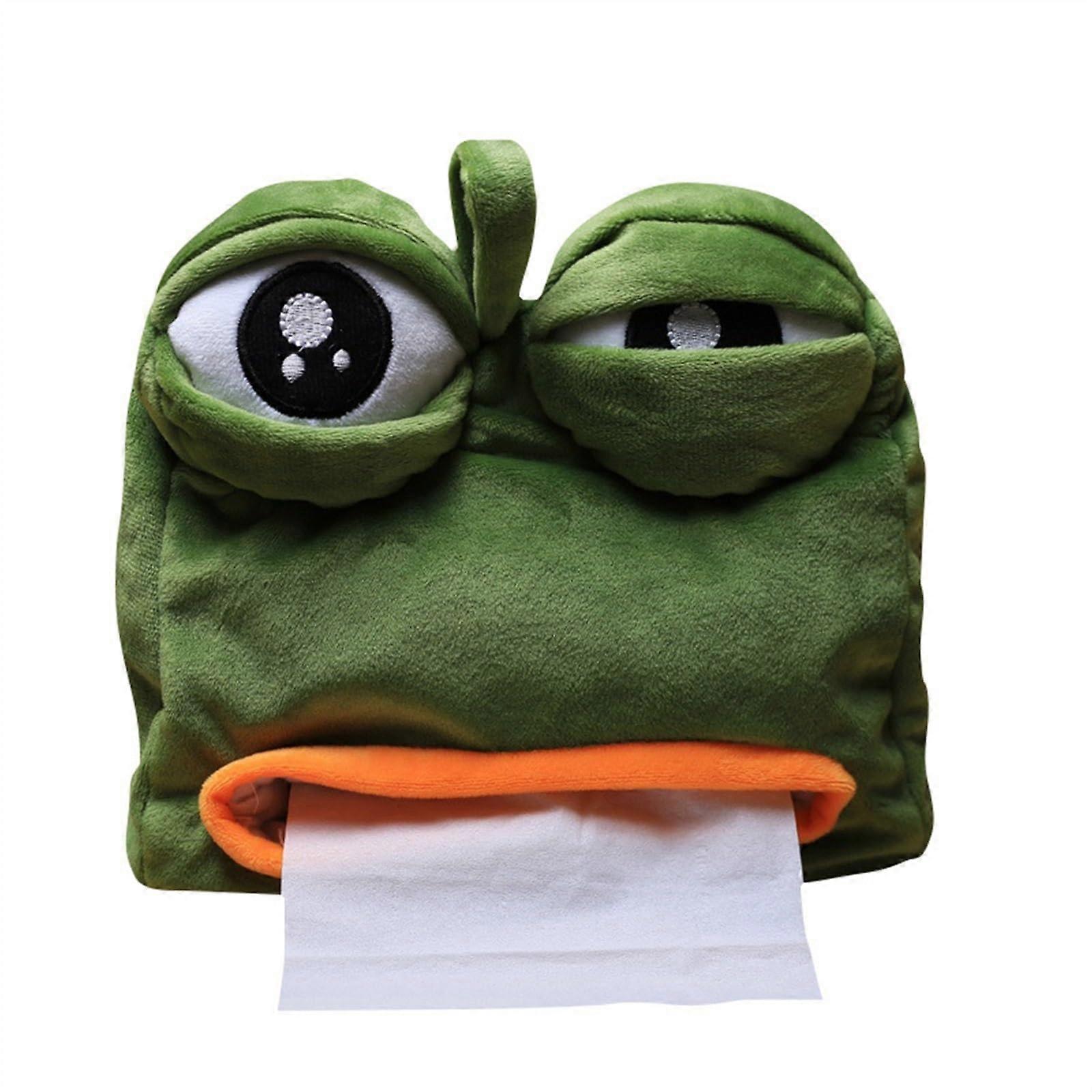 Cute Frog Wall Mounted Tissue Box Holder, SpaceSaving Decorative Napkin Organizer