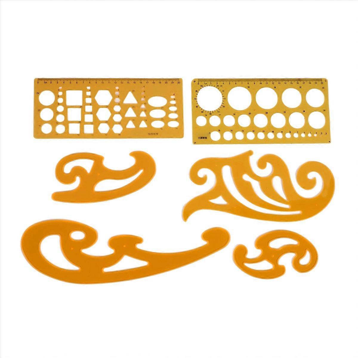 6 Pcs Curve and Template Ruler Set for Personal Drawing and Drafting