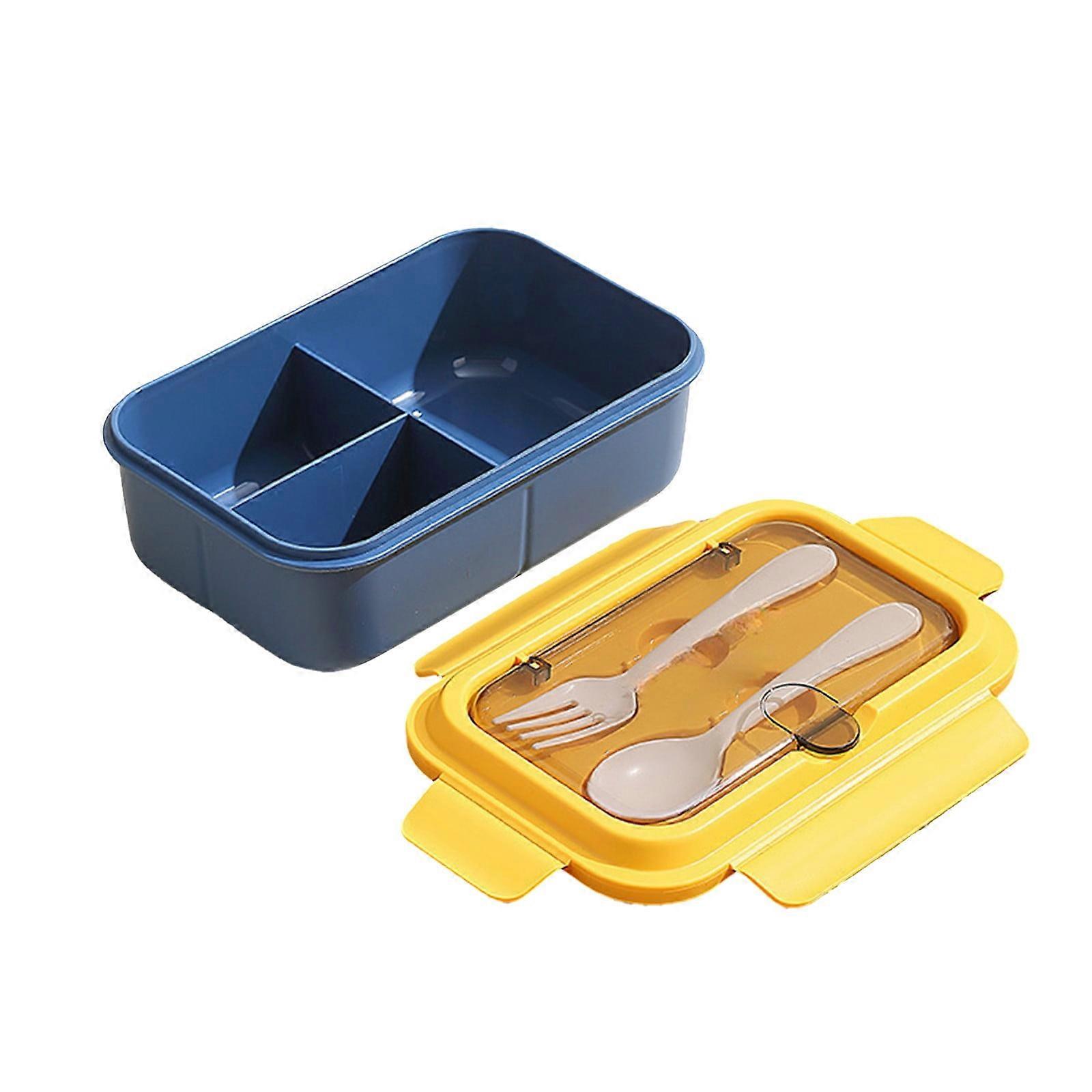 Plastic Bento Box, 1 Stackable 3 Compartment Lunch Container Portable Reusable Lunch Box