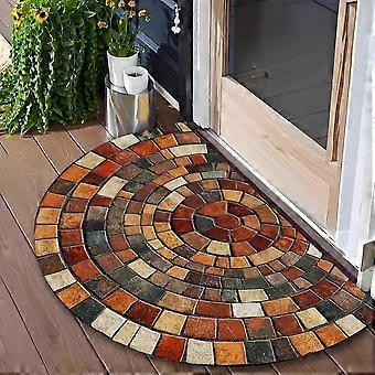 Deurmat 40x60cm met 3D-visualisatie, halfrond, vloermat met kattenpatroon, wasbaar, Amerikaanse stijl, slijtvast, badkamerdeurmat