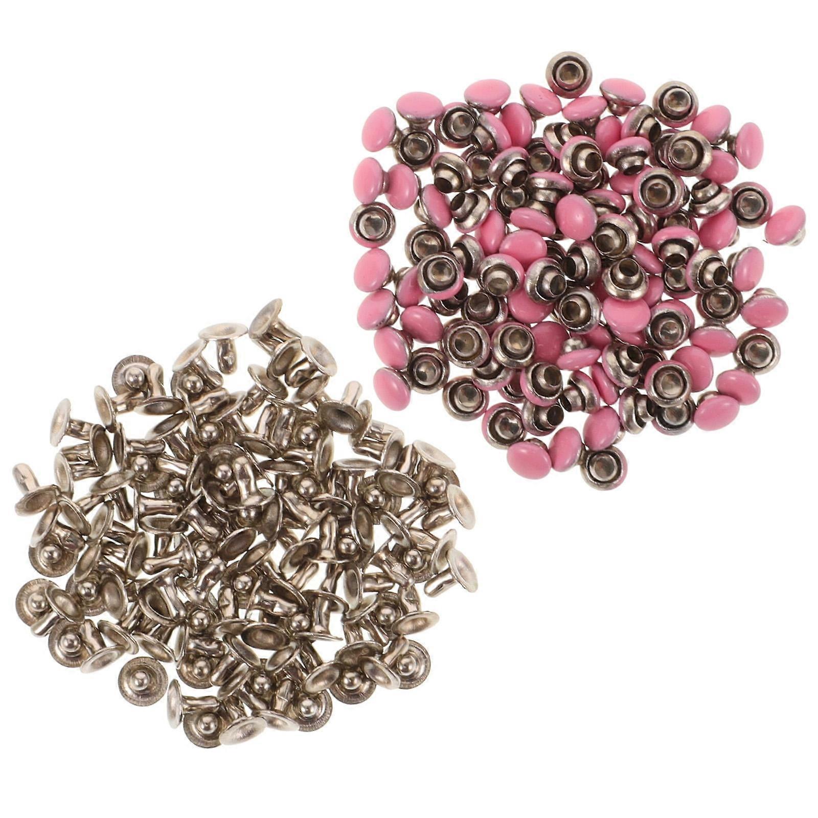 Belt Studs Mini Rivets Metal Assorted Color 100pcs