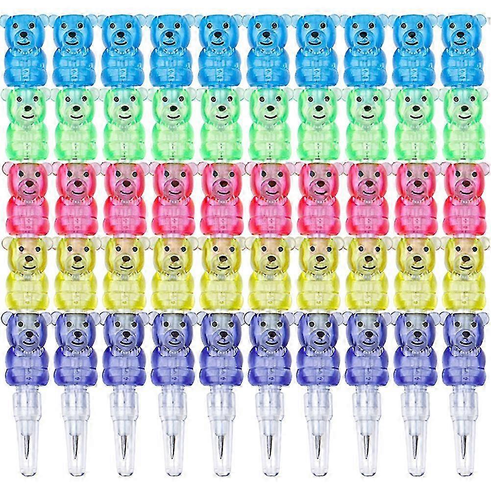Cartoon Stacking Pencils for Kids, 10 Pc Set Plastic Stackable Toy