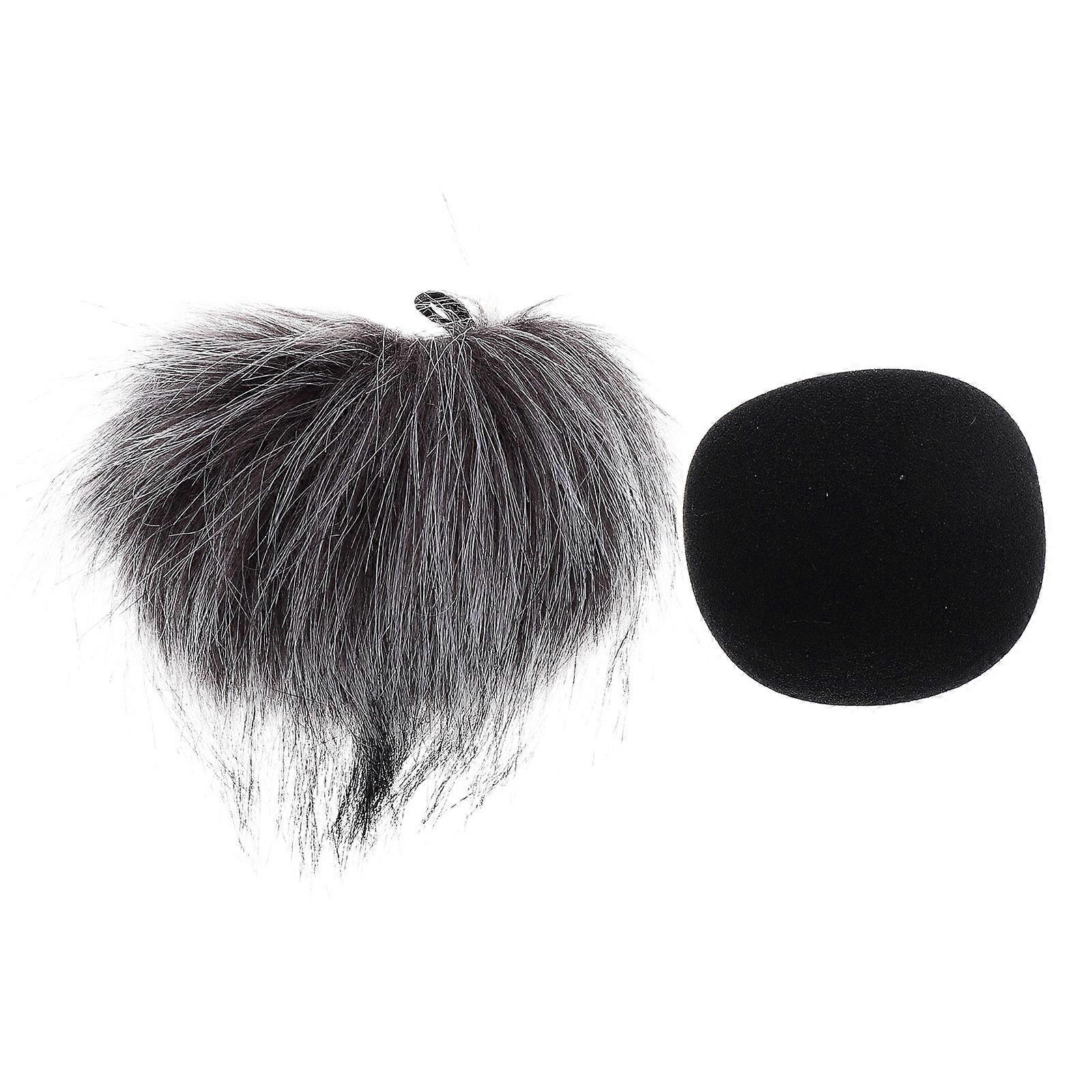 Furry Microphone Windshield for Effective Wind Blocking with 2Pcs Sponge Covers