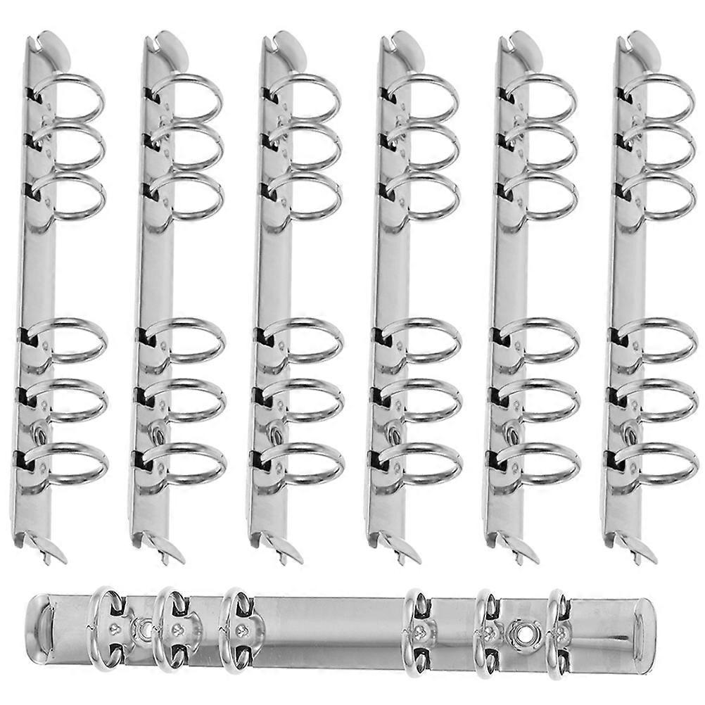 Metal 6 Ring Binder Combs for Notebook Loose Leaf Silver 7Pcs