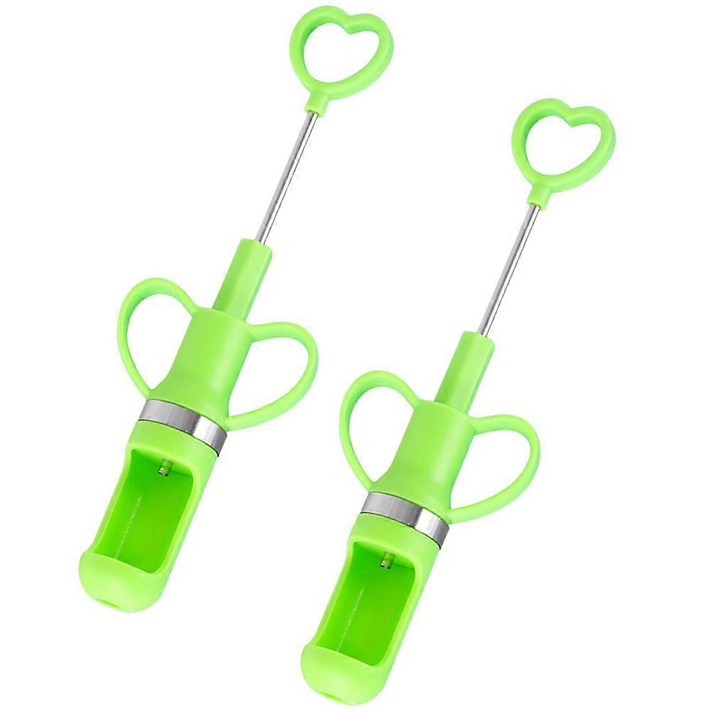 Green Cherry Core Remover for Kitchen Use with 2Pcs Multifunctional Core Removers