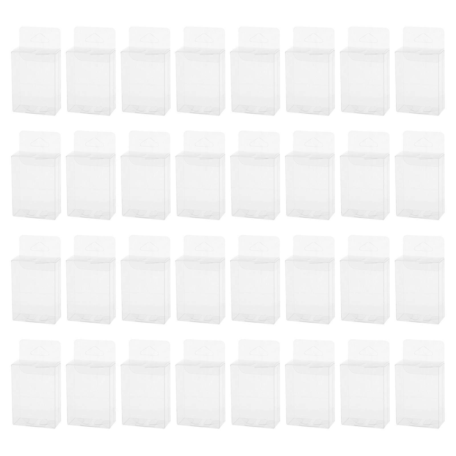 Transparent Packaging Box Plastic Folding Container for Storage Use 50Pcs