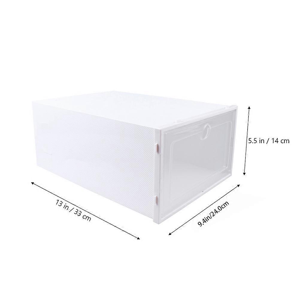 6pcs Transparent Drawer Type Shoes Box Dustproof Stackable Shoes Container