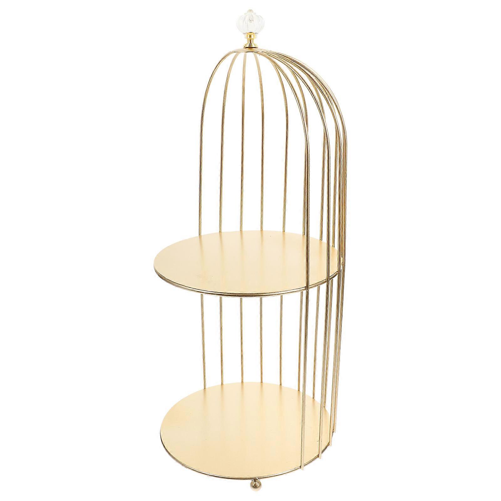 Double Layer Cake Stand Multi-Function Bird Cage Decorative Holder