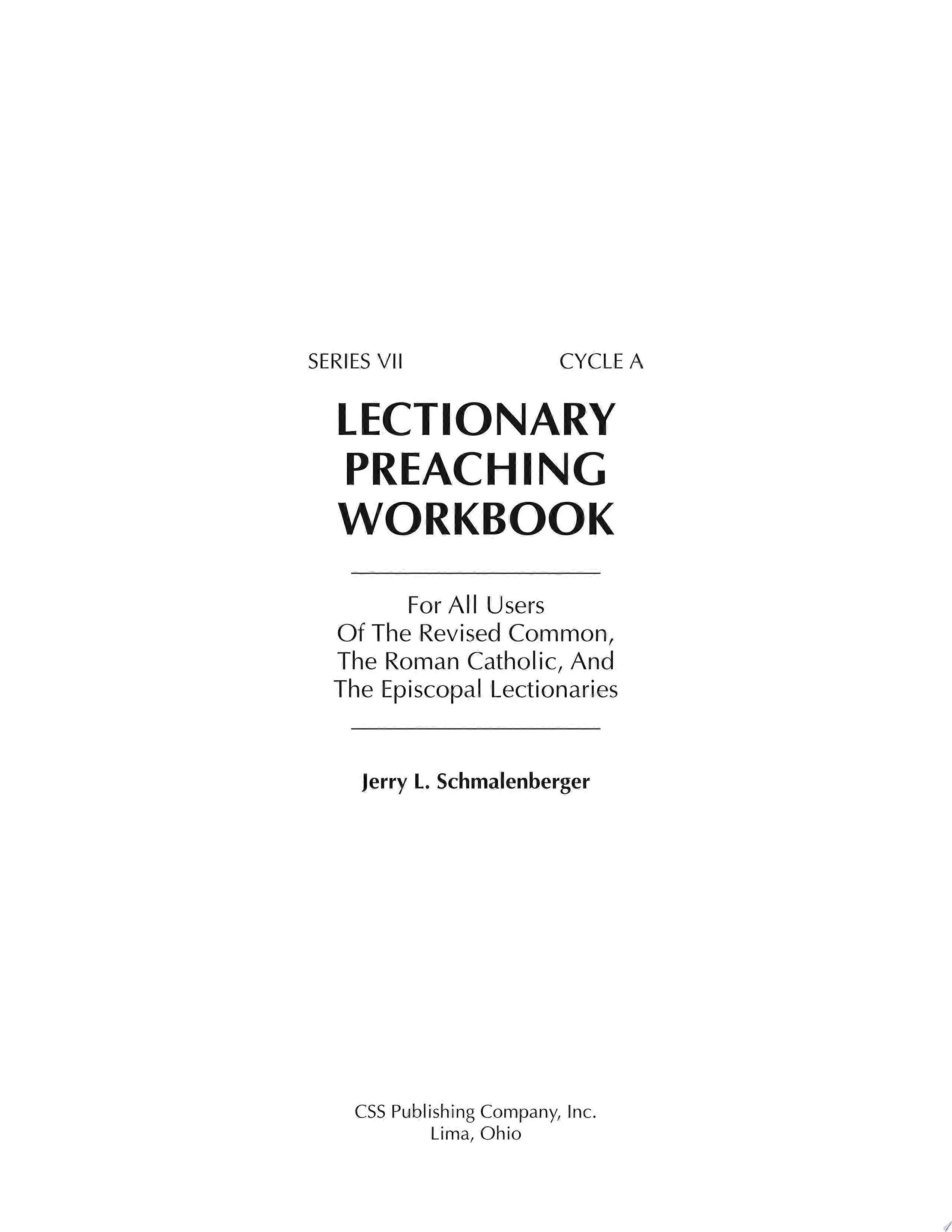 Lectionary preaching workbook