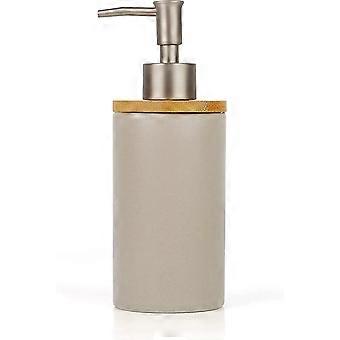 Ceramic Hand Soap Dispenser for Kitchen and Bathroom, Grey