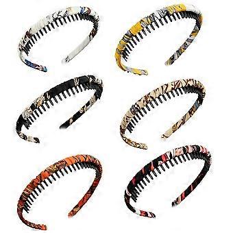6 Pieces Headbands for Women Non Slip Comb Headbands with Teeth Hair Bands Hoop Resin Thin Headbands for Women Makeup