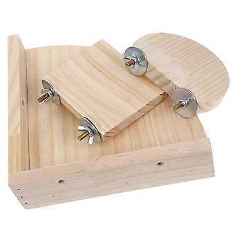Houten springplank voor hamsters, 3-delige praktische springplank voor het trainen van uw huisdier.