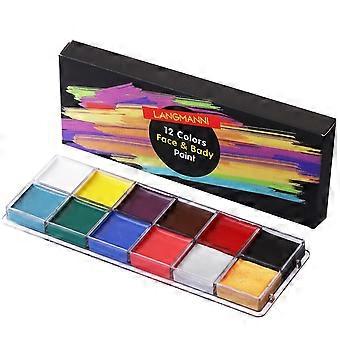 12 Farben World Cup Halloween Make-up Gesichtsbemalung Weihnachtliche Gesichtsfarbe