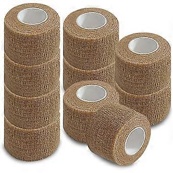 10 Rolls Self Adhesive Bandage Wrap,2" Breathable Elastic Bandage Wrap for Sports & Vet Wrap, Non-Woven Anti-Slip Dog Paw Covers to Prevent Licking Pa