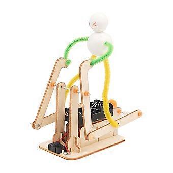 Scientific Kids Robot Toy Creativity Thinking Wear-resistant STEM Wooden Running Robot Toy Kits for Education KAESI