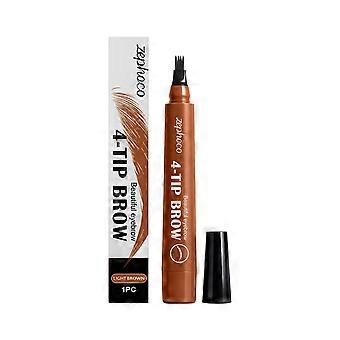 Zephoco light brown four-way waterproof eyebrow pencil with smooth and easy to apply silk, natural color rendering without shedding makeup