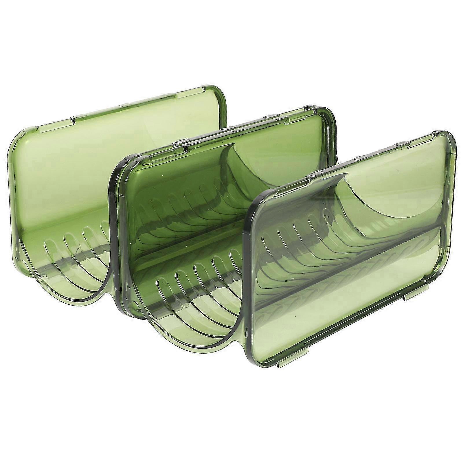 Green Stackable Water Bottle Organizer compatible with Home Use 2Pcs Plastic Storage Rack