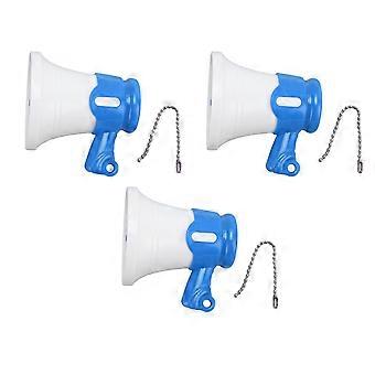 3pcs Mini Megaphone Toy for Kids Blue Loudspeaker Keychain with Built-In Songs Funny Music Role Play Pretend Play Game Prop