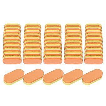 50 Mini-Nagelpufferblöcke, Körnung 100/180, Dual-Grind-Design für Acryl- und Naturnägel, Orange-Gelb